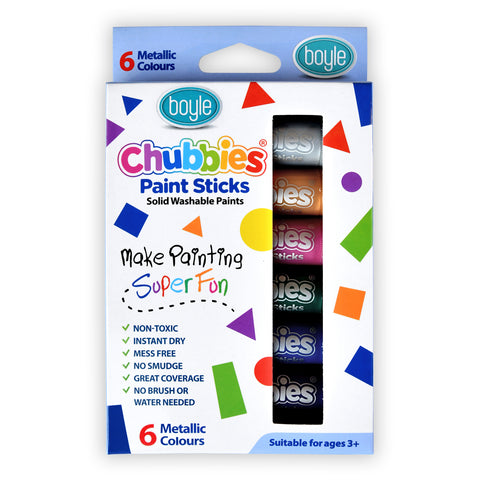 Boyle Metallic Colours Chubbies Paint Sticks Indoor 6 Pack