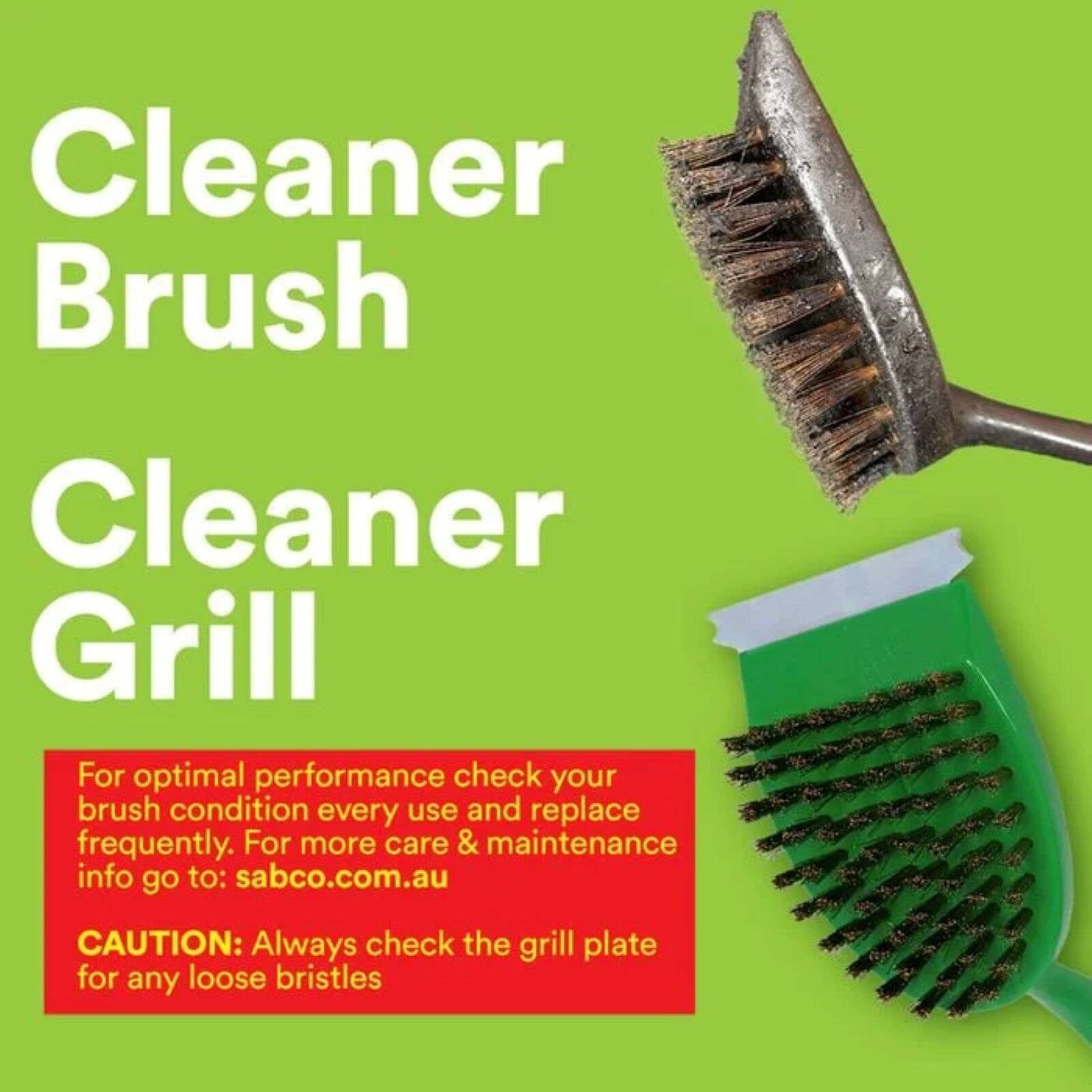 Sabco BBQ and Grill Brush 74mm Brass Bristles Polypropylene Handle