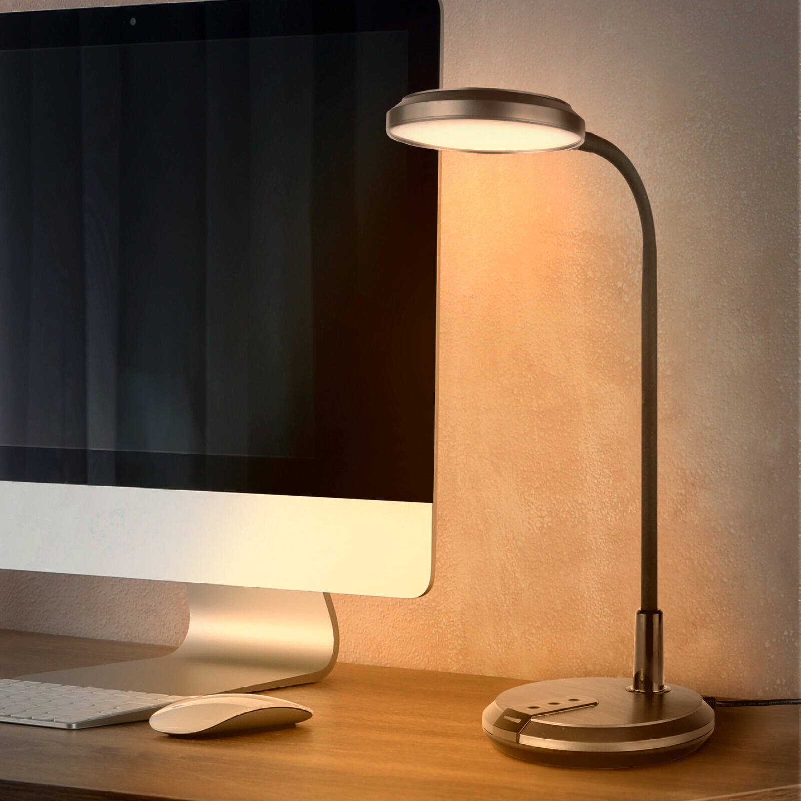 Brilliant Thrive Tone Changing LED Desk Lamp 38cm Black 22052/06