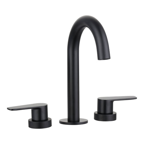 Evekare Matte Black 1/4 Turn Extended Lever Basin Set, 7.5L/min, 4 Star WELS