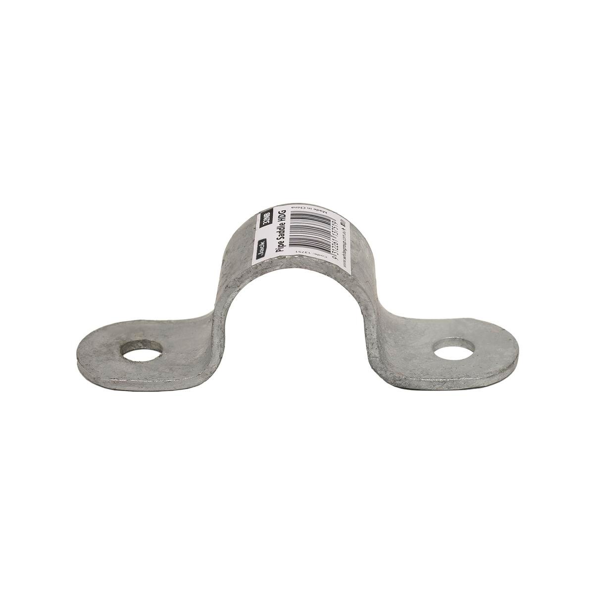 Jack 32NB Hot Dipped Galvanised Pipe Saddle - 141mm x 42mm x 40mm - SuperSaverAU - view 1