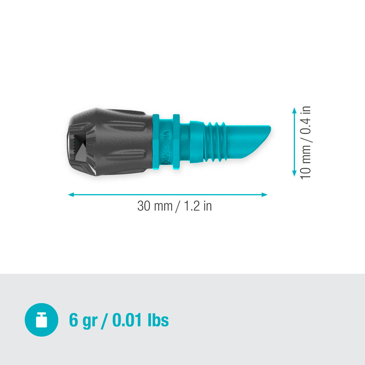 GARDENA 90 Degree Micro Irrigation Spray Nozzle 5 Pack Black/Turquoise