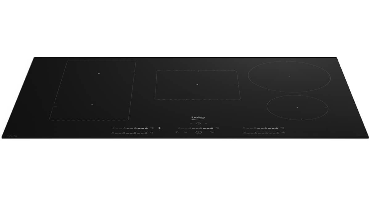 Beko 90cm Induction Cooktop - Black Ceramic Glass, 5 Zones, IndyFlex Zone, Touch Controls - BCT901IGN