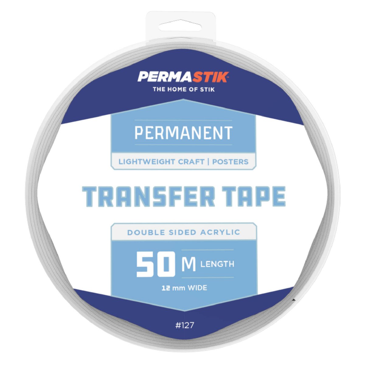 Permastik 50m x 12mm Double Sided Clear Acrylic Craft Tape Indoor