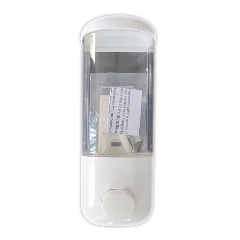Handi Homes Single Liquid Soap Dispenser 500ml White/Clear Wall Mount