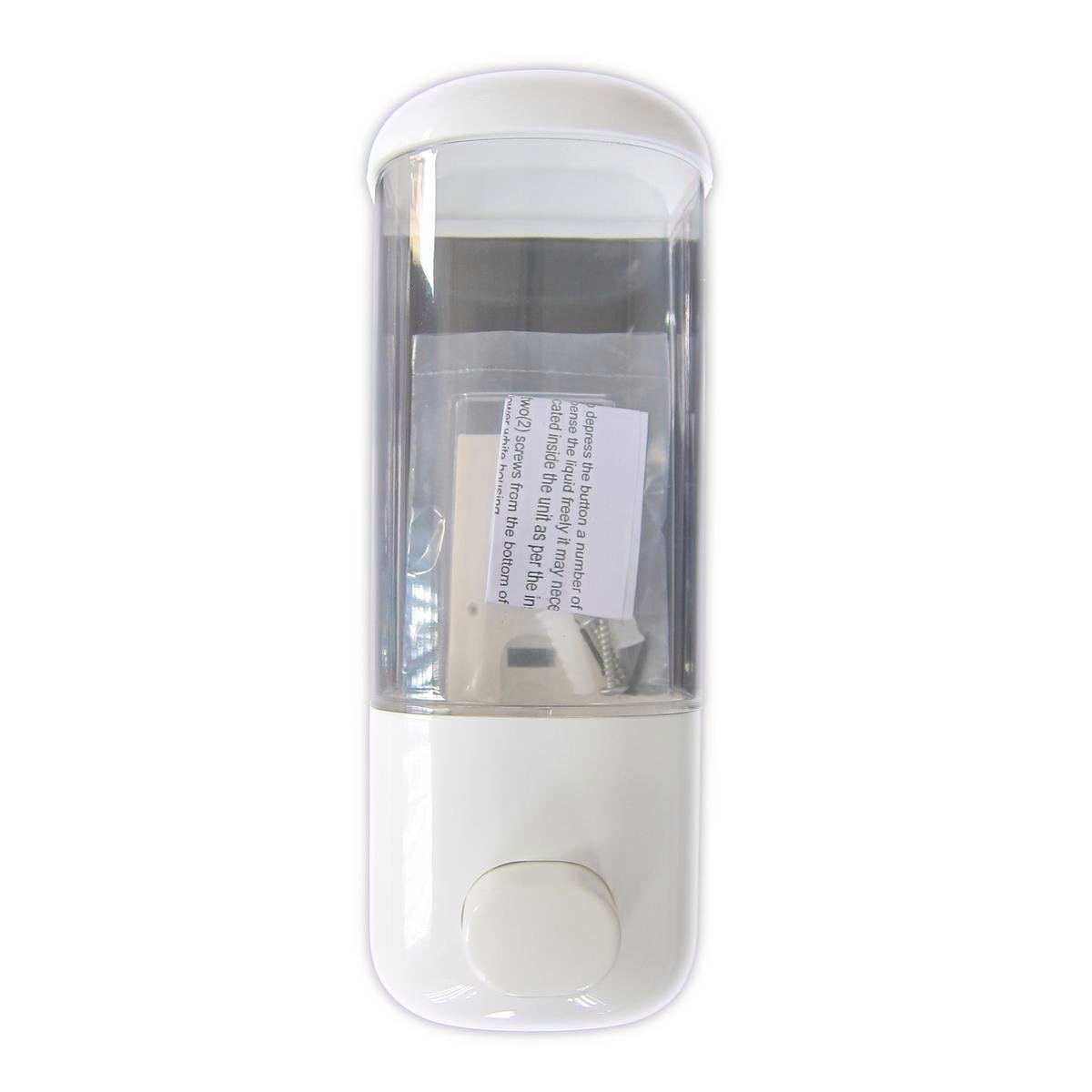Handi Homes Single Liquid Soap Dispenser 500ml White/Clear Wall Mount