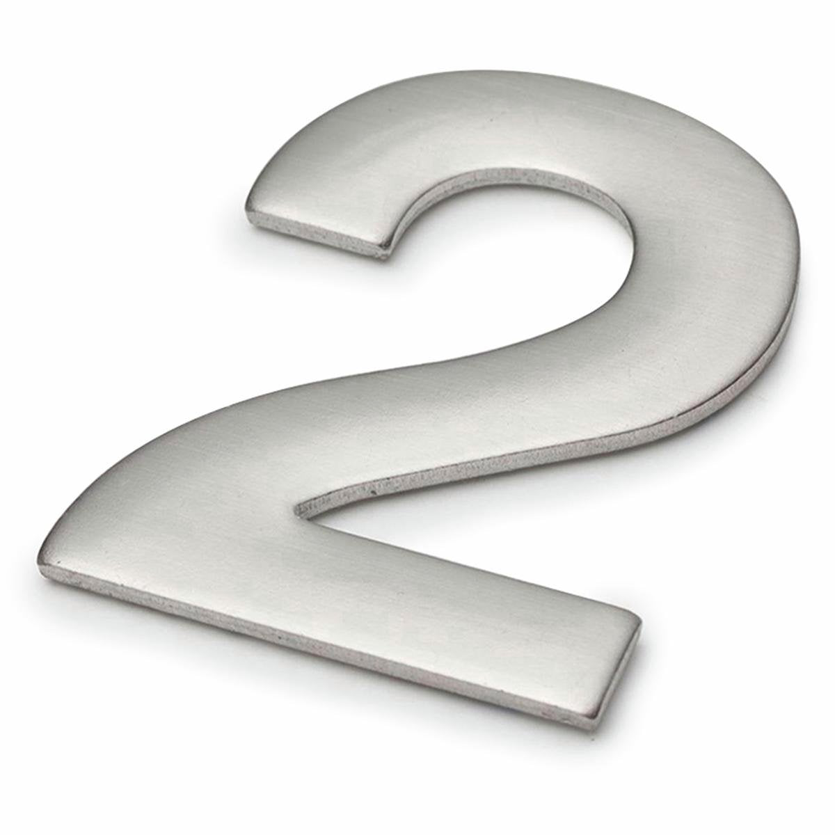 Sandleford 50mm Mode Brushed Stainless Steel Self Adhesive House Number 2