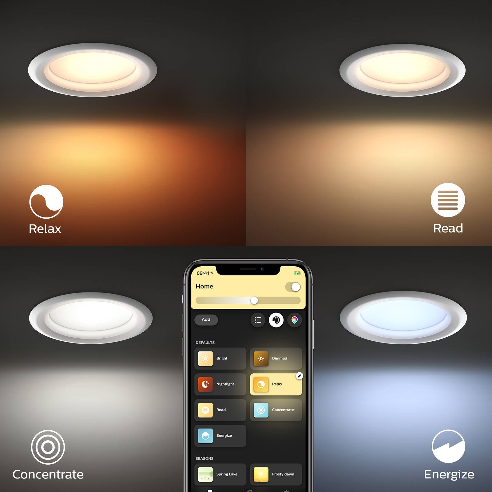 Philips Hue White Ambiance LED Downlight 800lm 8W Dimmable Smart Light 929003584201