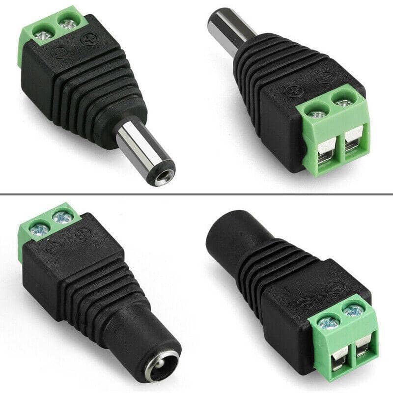 12V DC Power CCTV Male and Female Connector Adapters - Pack of 5 Pairs - view 3