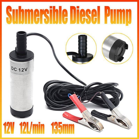 12V DC Submersible Diesel Transfer Pump, Stainless Steel for Kerosene and Clean Water