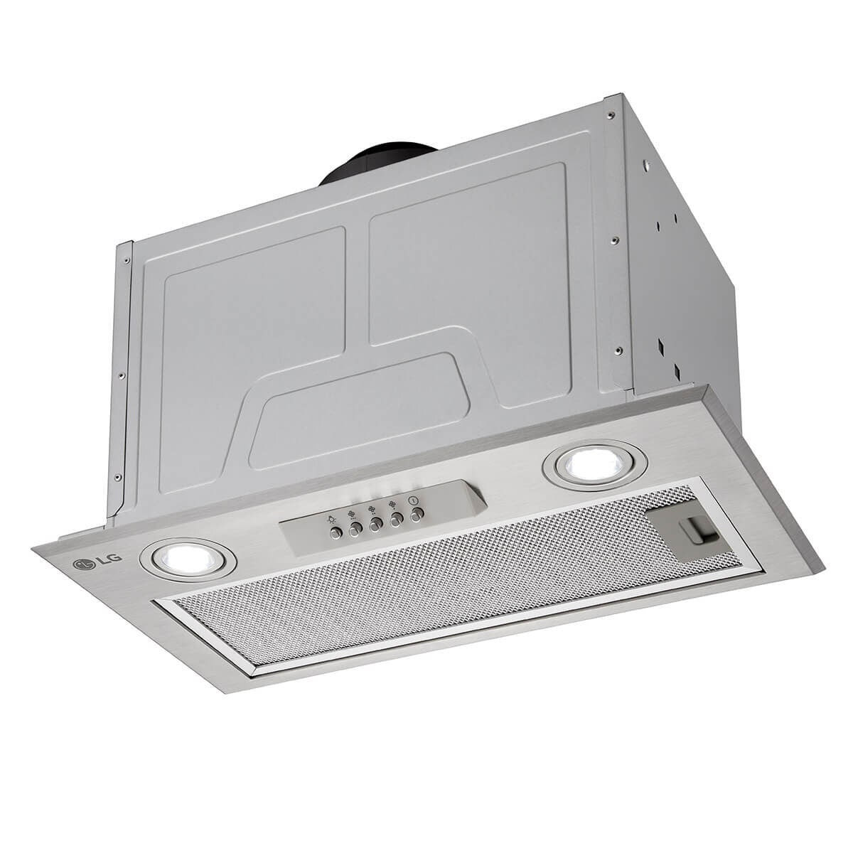 LG 52cm undermount rangehood - 610m³/h extraction, 3 fan speeds, LED lighting, stainless steel - BR605IU1S