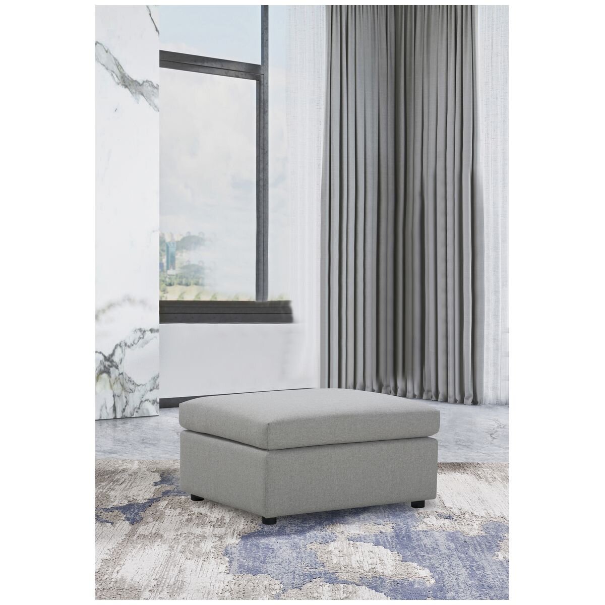 Ostro Furniture Athena ottoman - fabric upholstery with foam seat and spring support - 27007000