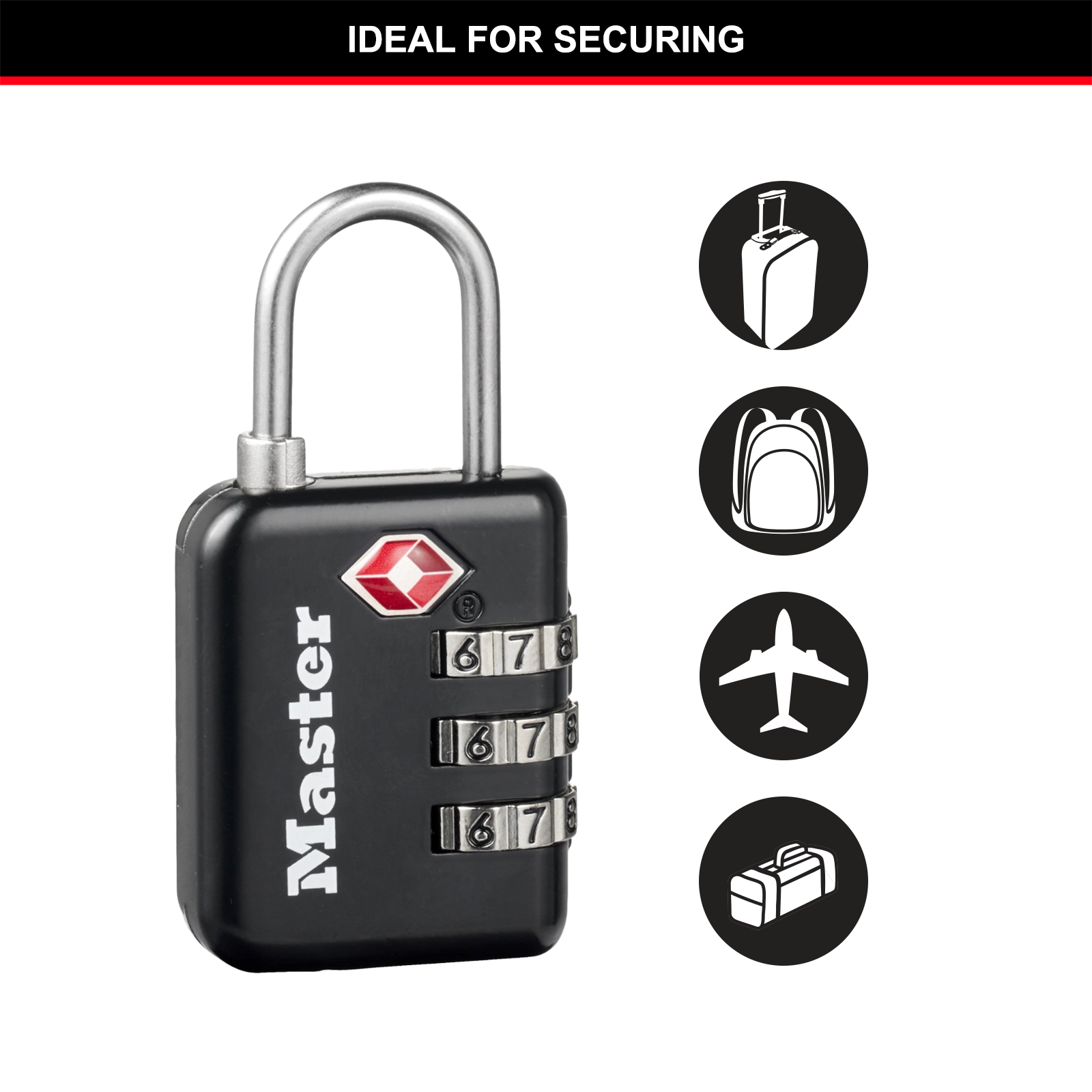 Master Lock 30mm Brass Steel Luggage Combination Padlock