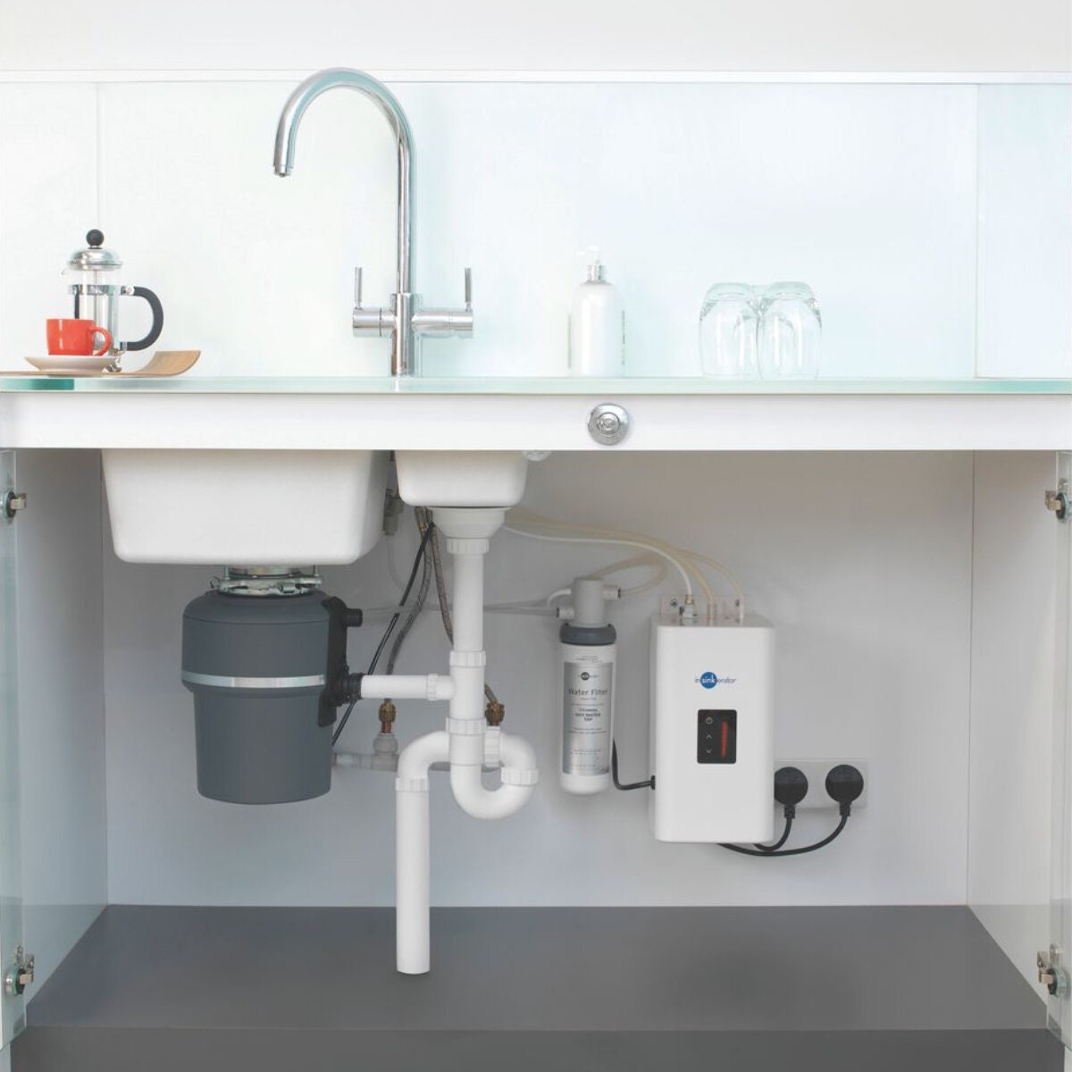 InSinkErator Multitap 3N1 J-shape steaming hot water tap - chrome finish, 2.5L NeoTank - 3003JC