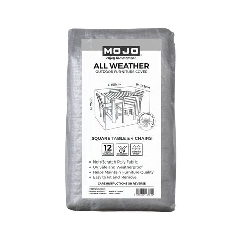 Mojo Square Table and Chairs All Weather Outdoor Furniture Cover UV Resistant