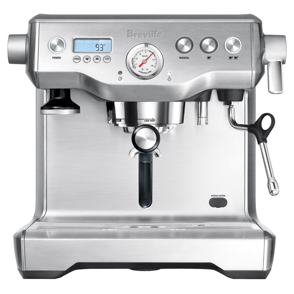 Breville Dual Boiler Coffee Machine - 58mm Portafilter, Dual Pumps, 2.5L Water Tank - BES920BSS