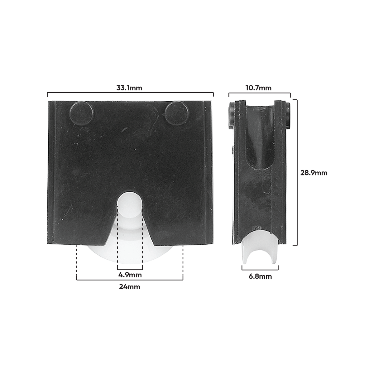 Rolltrak Adjustable Wide Body Plastic Cassette & Acetal Roller, Security Screen Door