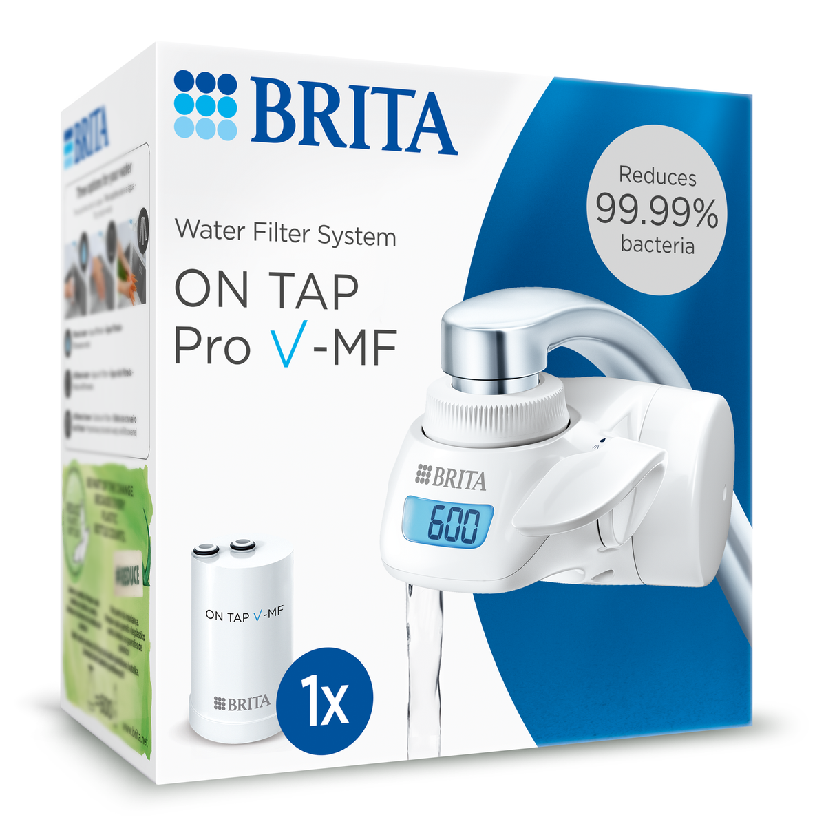 BRITA On Tap Pro V-MF Water Filter System 600L, Tap-Mounted with LCD Display