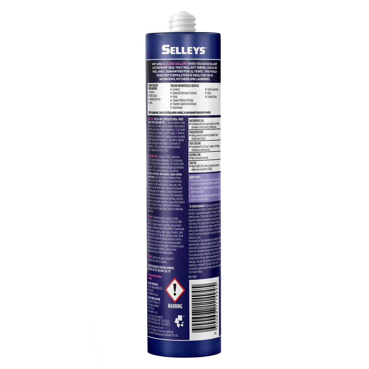 Selleys Waterproof Silicone Sealant - 300g - Silicone - Mould Resistant - SuperSaverAU - view 2