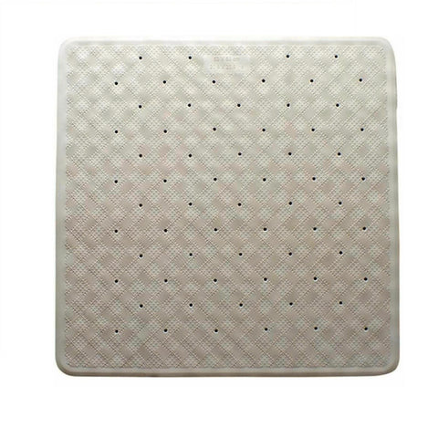 Barelli 53 x 53cm White Rubber Non-Slip Square Bath Mat Suction Cup