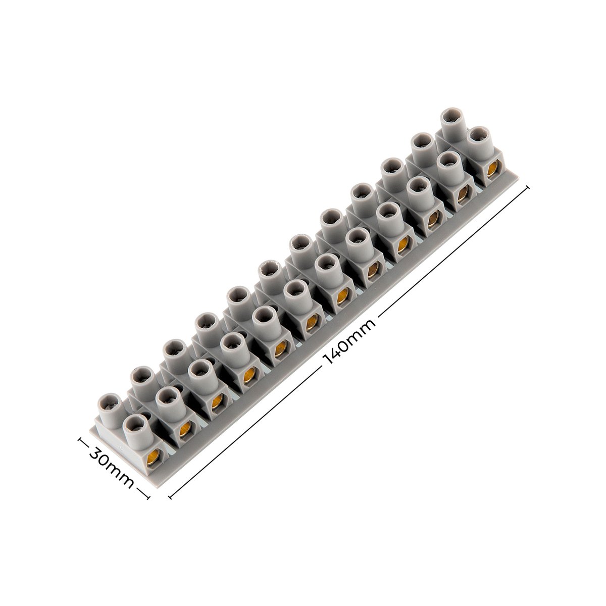 Deta 20A 12-Way Terminal Connector Strip, Grey Polypropylene Indoor 6086B