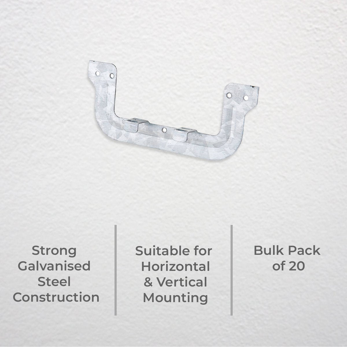 Deta Plaster Clip Bracket - 123mm x 52mm - Galvanised Steel - 20 Pack - SuperSaverAU - view 2