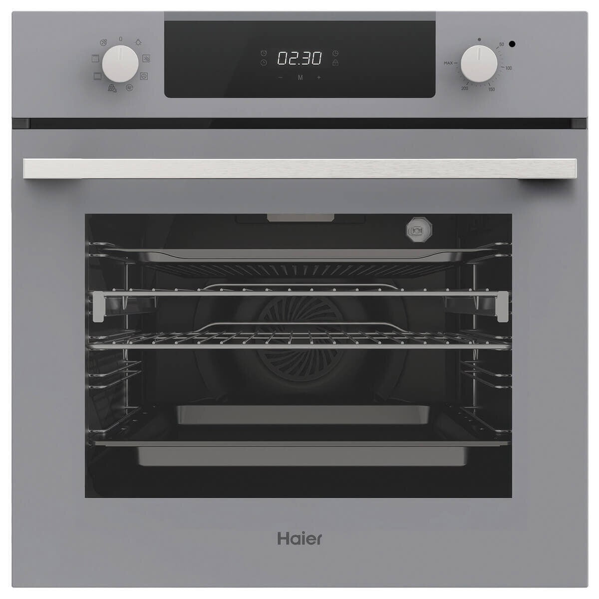 Haier 60cm 500 Series Oven - 70L, 7 Functions, Air Fry, Steam Assist, Grey Fascia - HWO60S7EG5