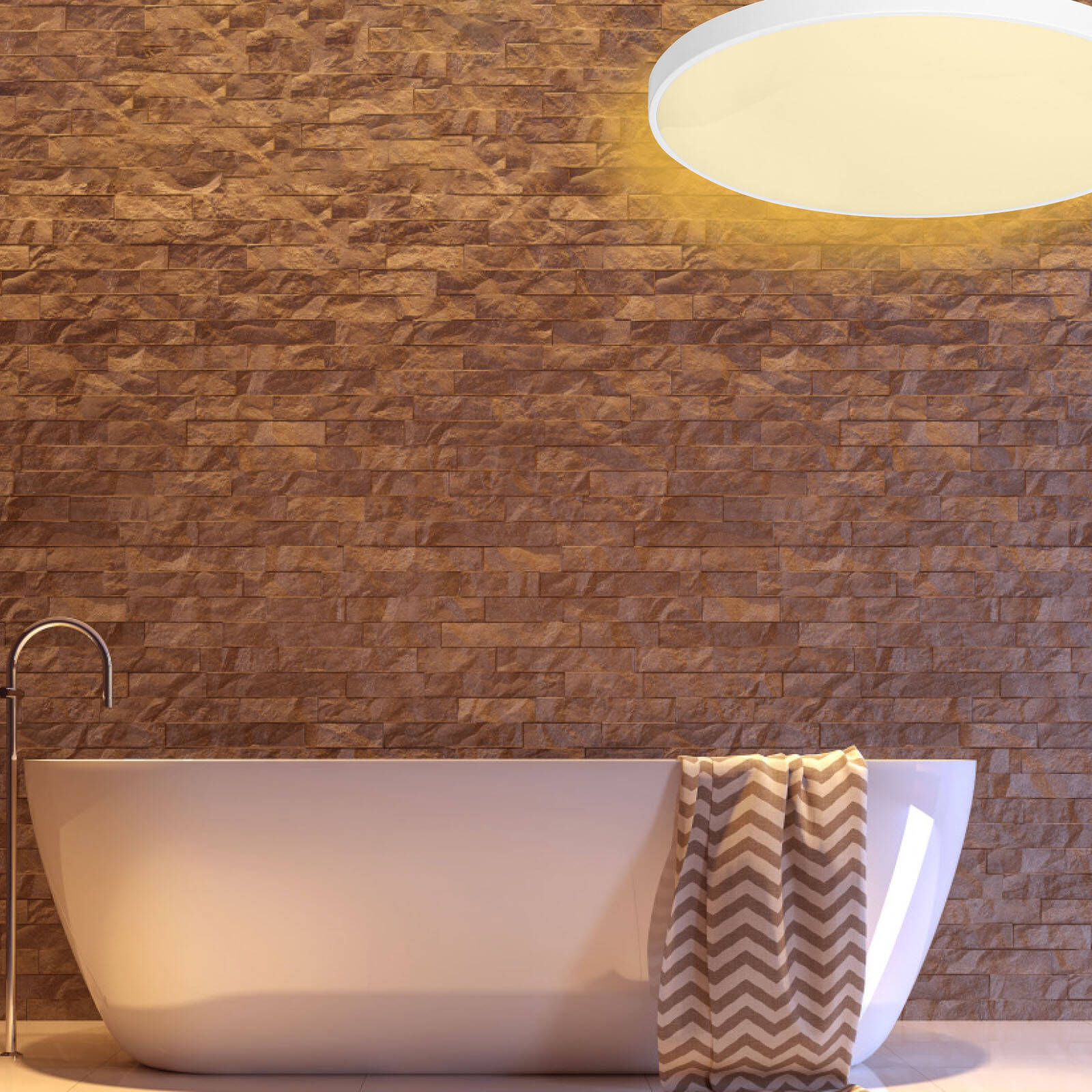 Brilliant 30cm Tri-Colour Dimmable LED Oyster Ceiling Light, 18W