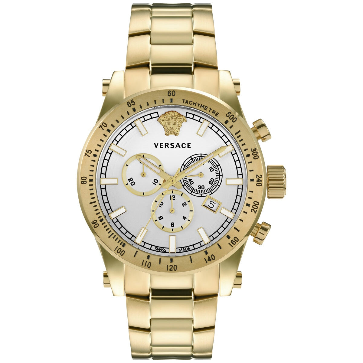 Versace Men's Sports Yellow Gold Tone Chronograph Watch VEV800619 - SuperSaverAU - view 1