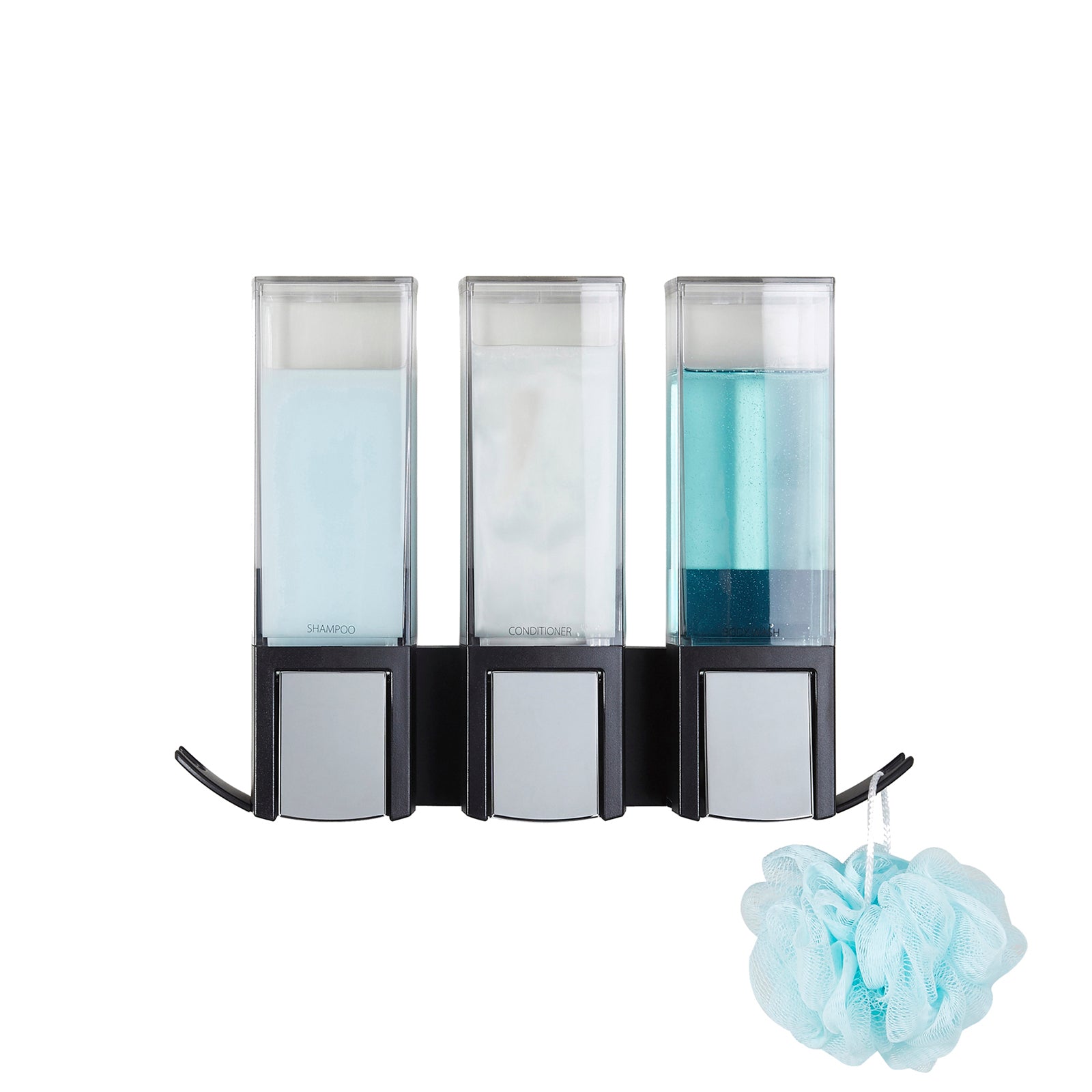 Better Living 500ml Matte Black Triple Chamber Shower Dispenser