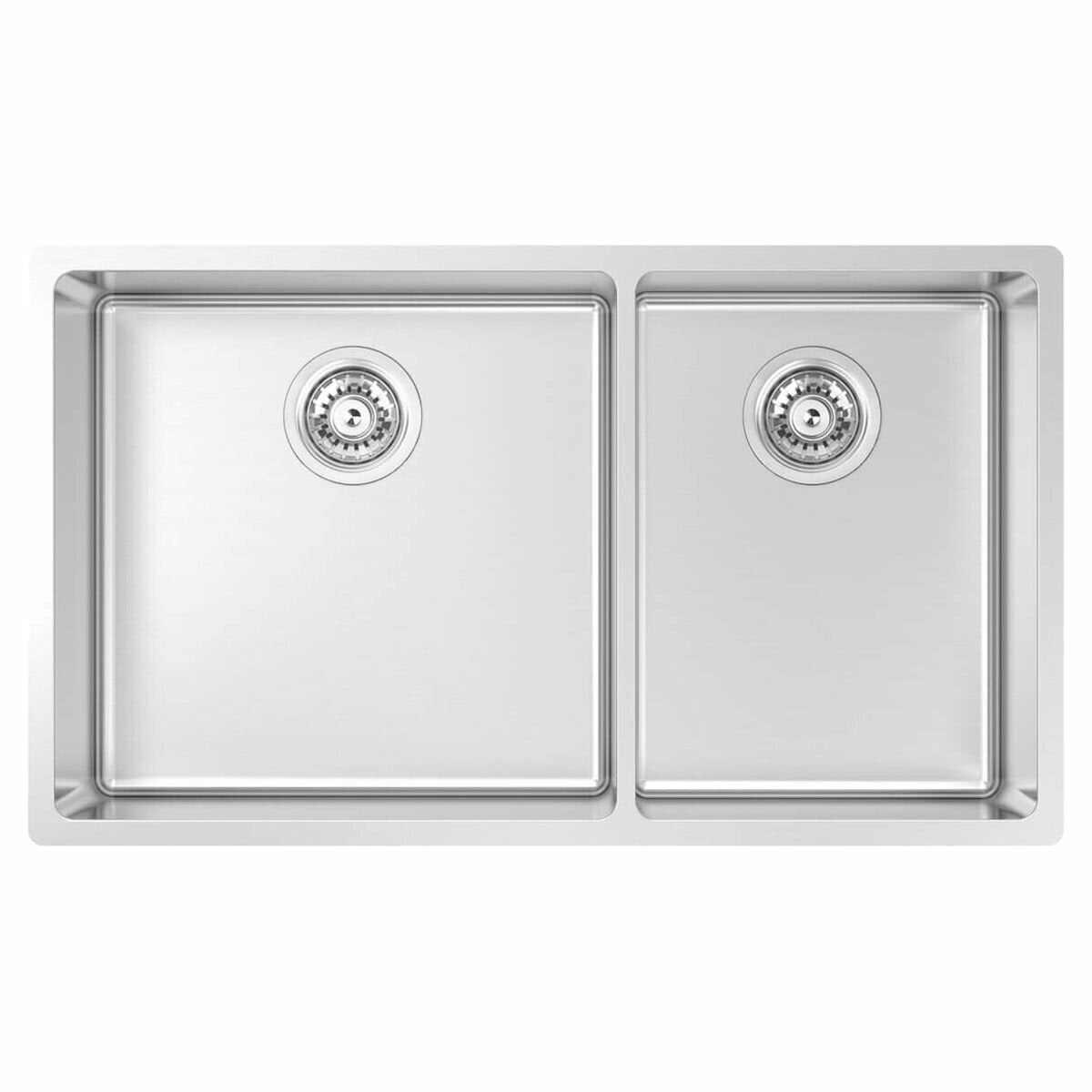 Abey 1 and 3/4 Bowl Undermount Sink Pack - Stainless Steel, 62L Total Capacity - MOA420DTPK
