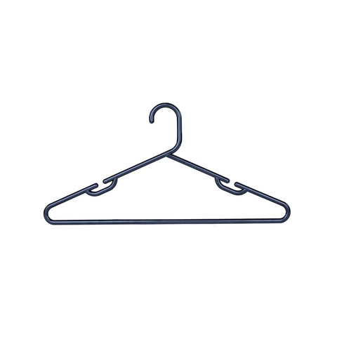 Practa Black Heavy Duty Plastic Tube Clothes Hangers 15 Pack - 445mm x 215mm - Anti-Slip Notches - Extra-Wide Design - SuperSaverAU - view 1