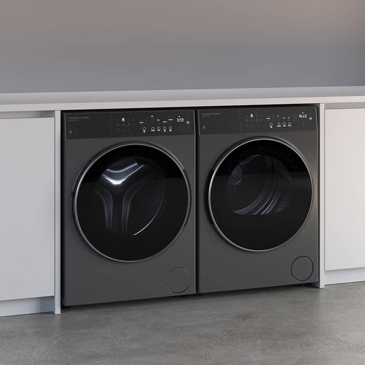 Fisher & Paykel Series 5 10kg Front Load Washer & 8kg Heat Pump Dryer - Graphite - WH1060PG5DH8060PG5