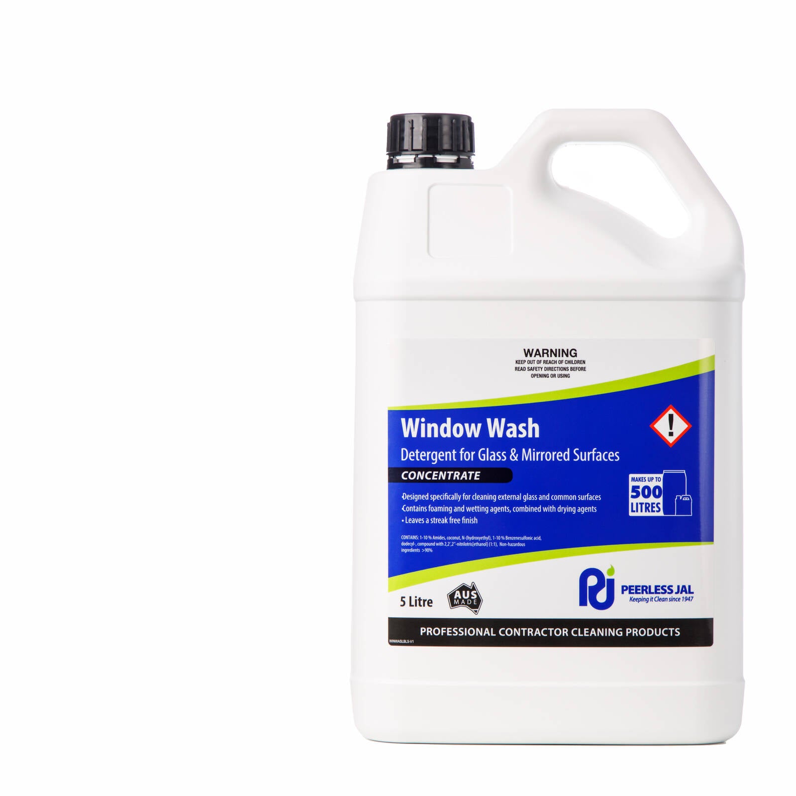Peerless JAL 5L Window Wash Concentrated Glass Cleaner - Outdoor