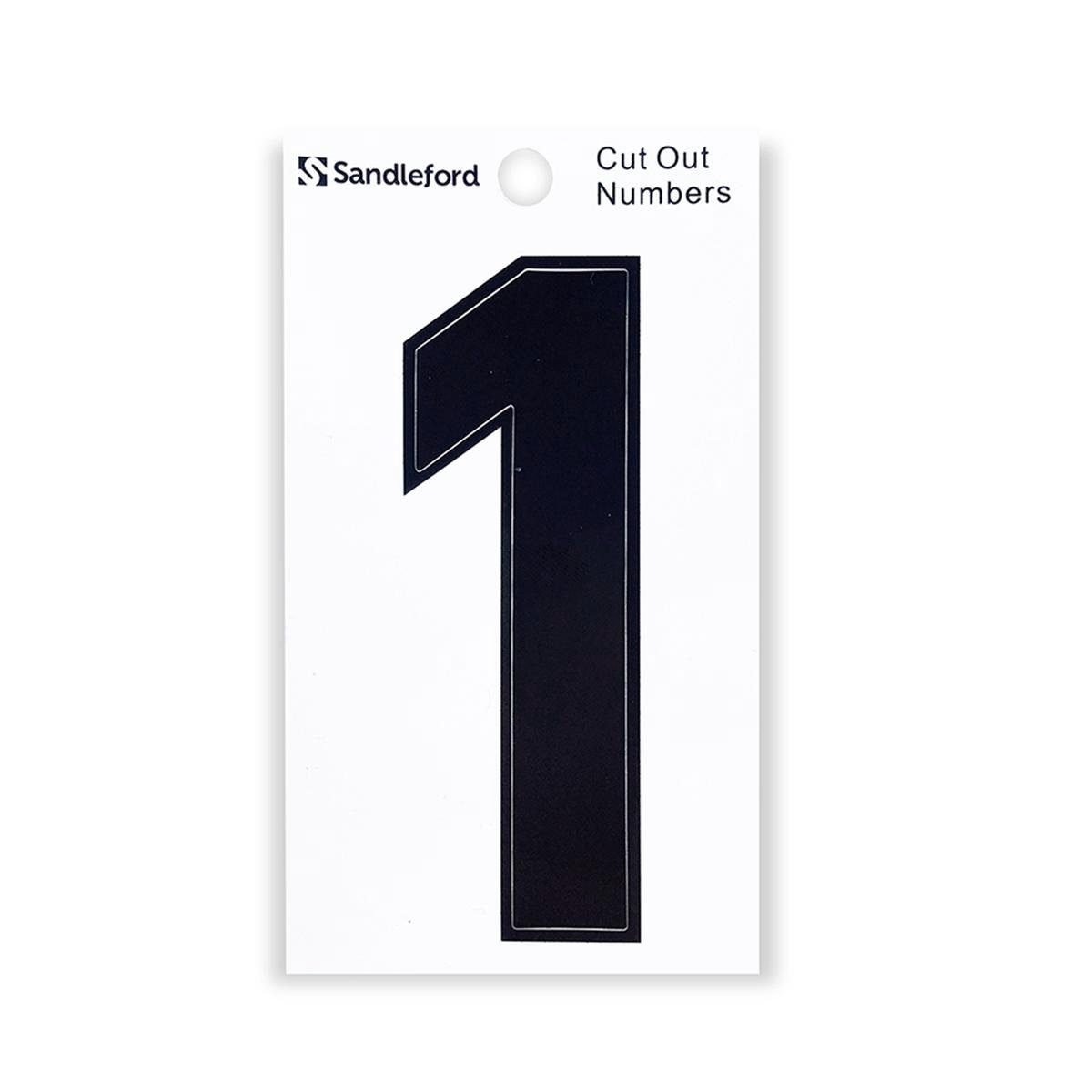 Sandleford 85mm Black Cut Out Self Adhesive House Number 1 - SuperSaverAU - view 1