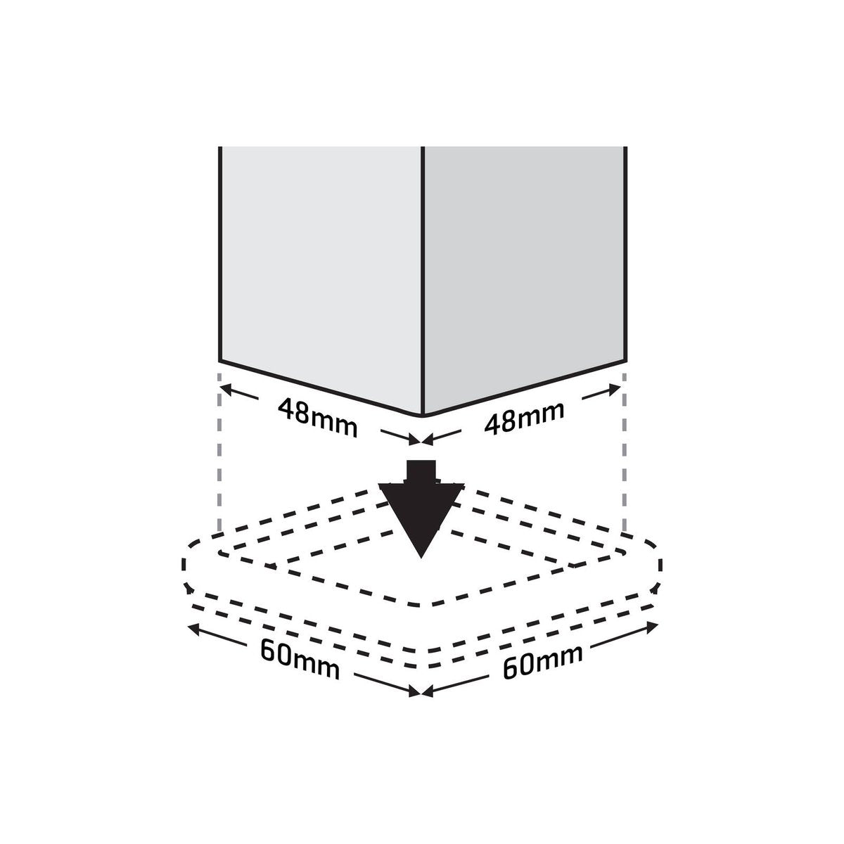 Surface Gard 48mm Brown Square Castor Cup Carpet Base - 4 Pack