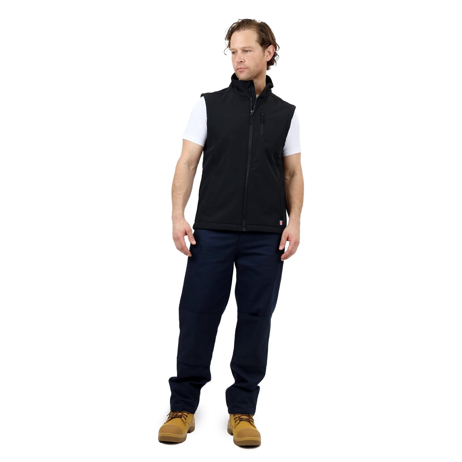 Citeco Black Soft Shell Vest - Reflective, Polyester Elastane, Men's Large