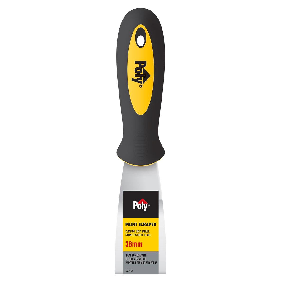 Poly Paint Scraper - 38mm - Stainless Steel - Comfort Grip - SuperSaverAU - view 1