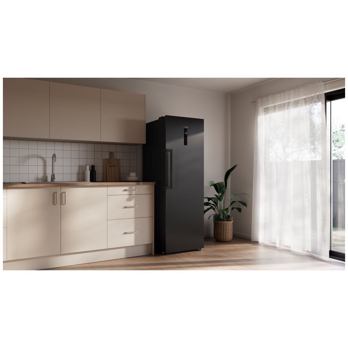 Haier 300 Series 272L Hybrid Upright Freezer - Black, Frost Free, Super Freeze, 5 Star Energy - HVF275DC