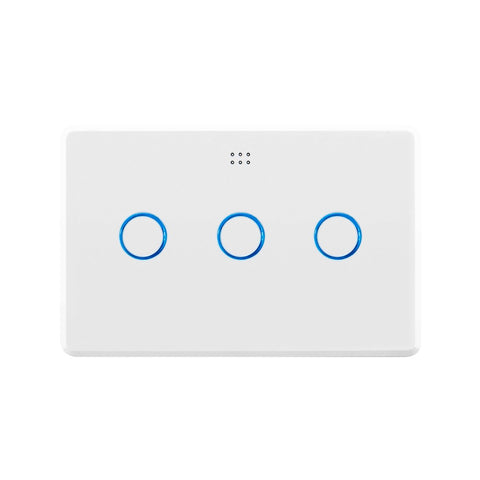 DETA Smart Triple Gang Touch Light Switch Grid Connect White Gloss 6903HA