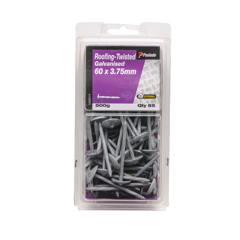 Paslode Twisted Roofing Nails 60 x 3.75mm Galvanised 500g 55 Pack