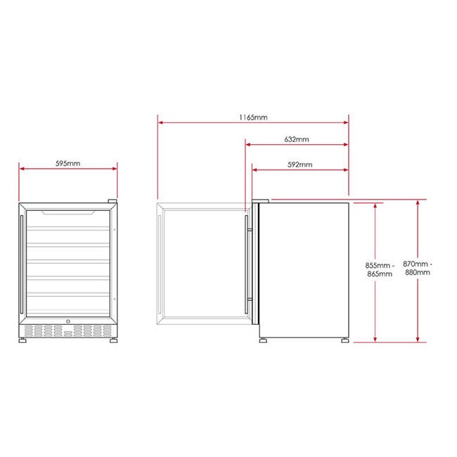 Husky 44 Bottle Dual Zone Wine Cabinet - Stainless Steel, Lockable, Anti-Vibration - HUS-WC54D-ZY