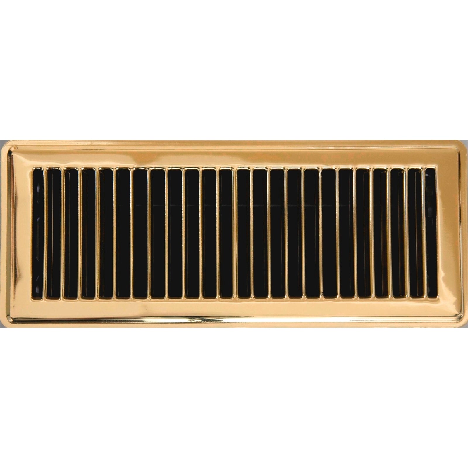 Accord 10 x 30cm Louvered Floor Register Polished Brass Plated Steel