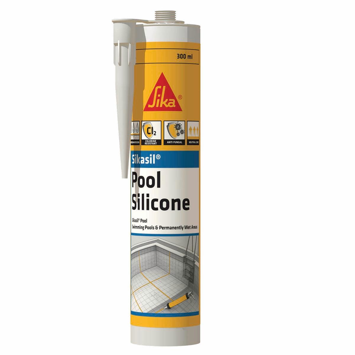 Sika SikaSil Pool Silicone Sealant Transparent 300ml
