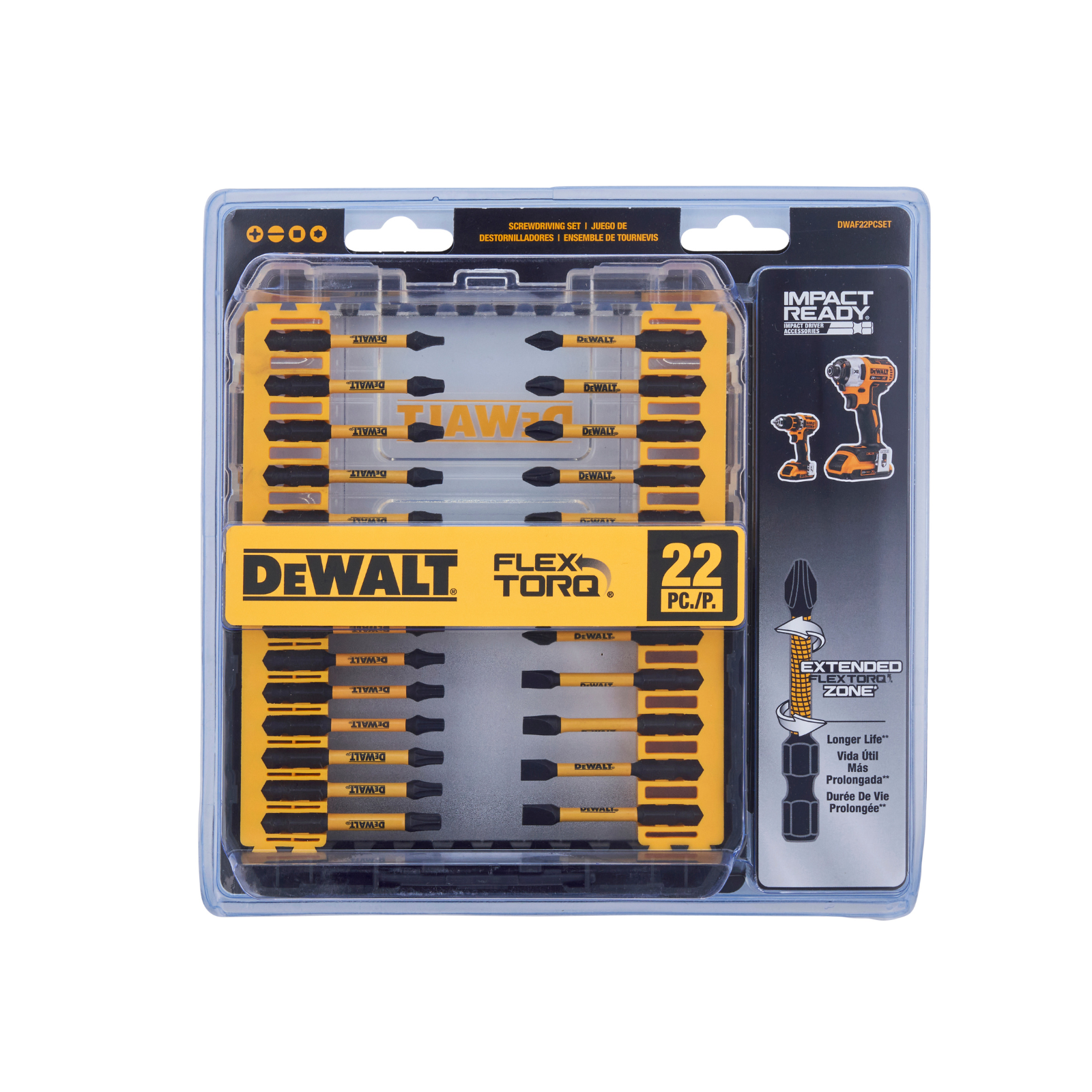 DeWALT FLEXTORQ 22 Piece Screwdriving Bit Set with Case