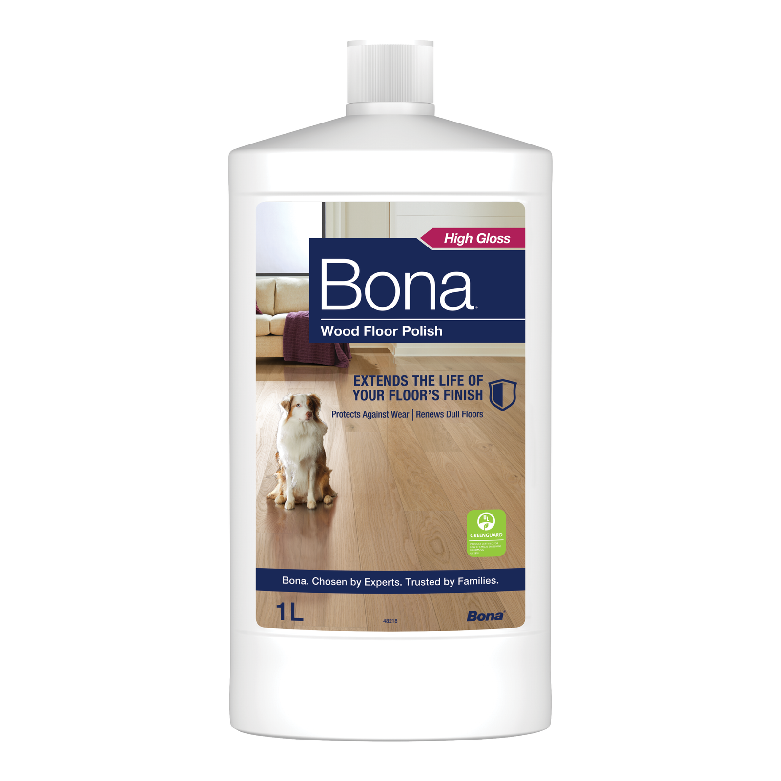 Bona 1L Gloss Wood Floor Polish High Gloss Timber Floor Restorer