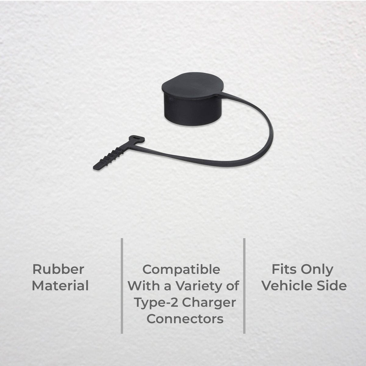 Deta EV Charger Connector Cover - Type-2 - Rubber - Black - 36.7mm x 85.7mm - SuperSaverAU - view 3