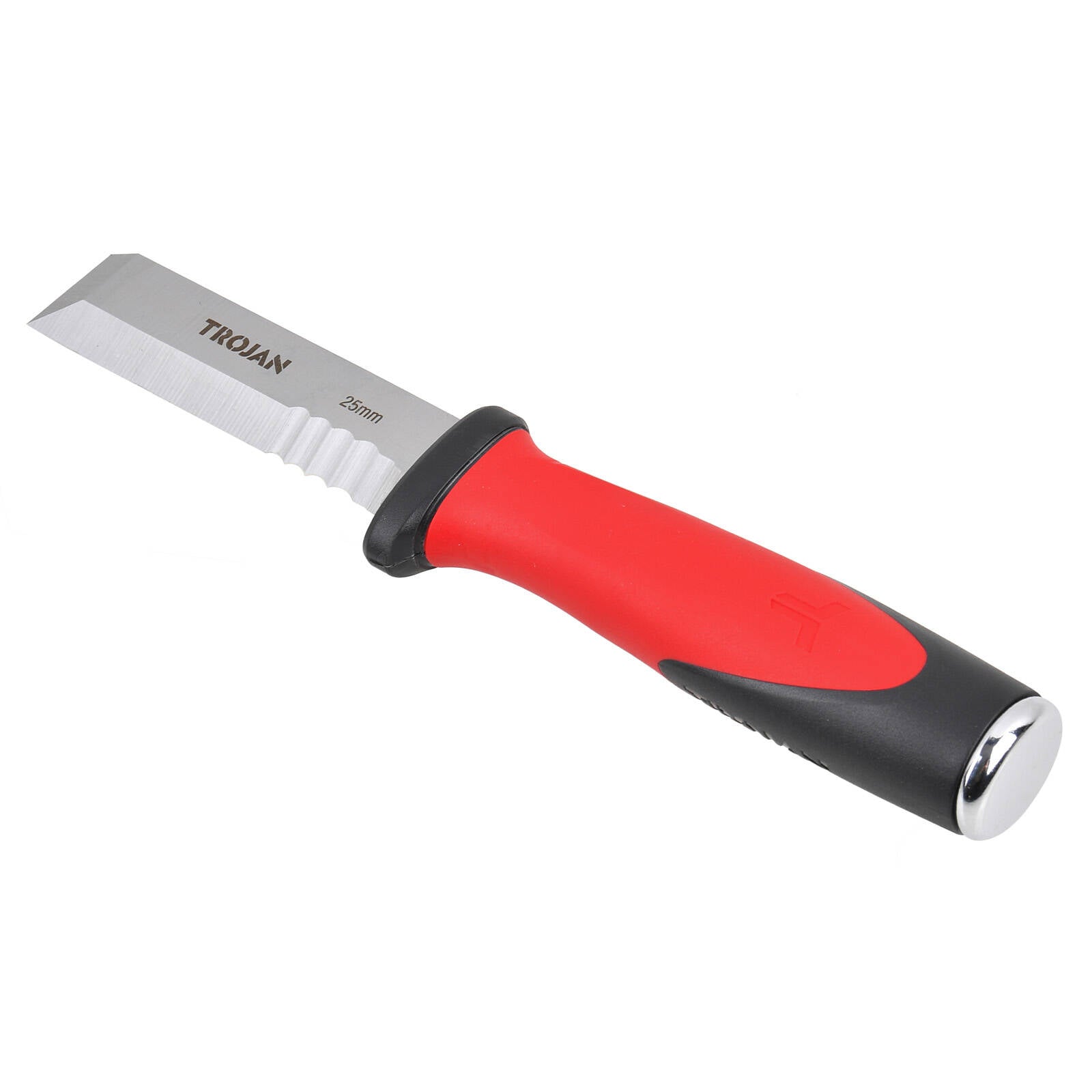 Trojan 25mm Side Strike Chisel with Serrated Cutting Edge and Metal Cap