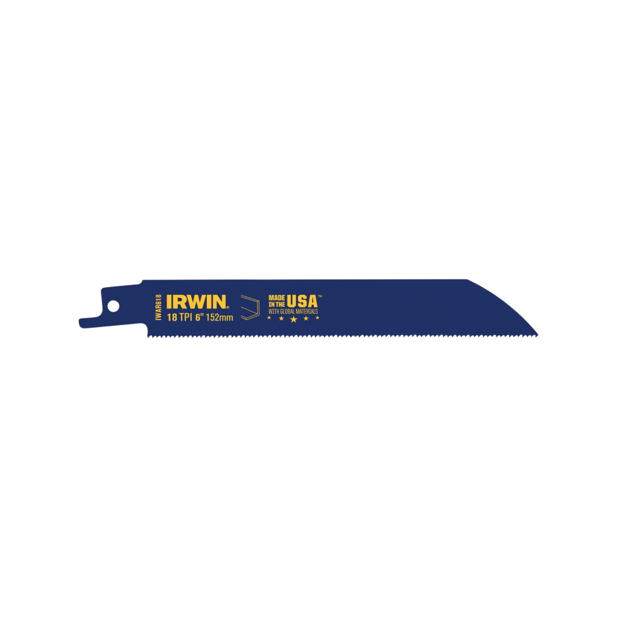 Irwin 6in 18TPI Bi-Metal Medium Metal Cutting Reciprocating Saw Blade 5 Pack