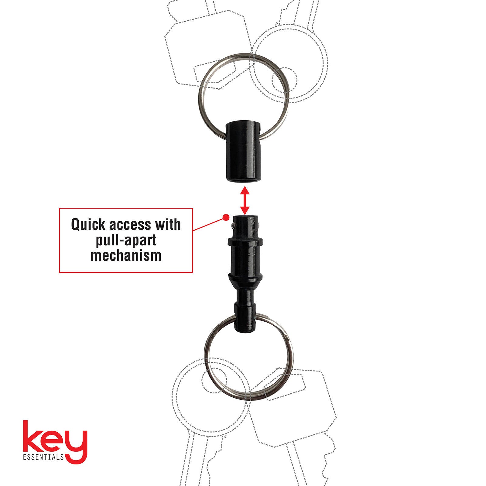 Key Essentials Nickel Plated Brass Pull Apart Key Holder Key Ring